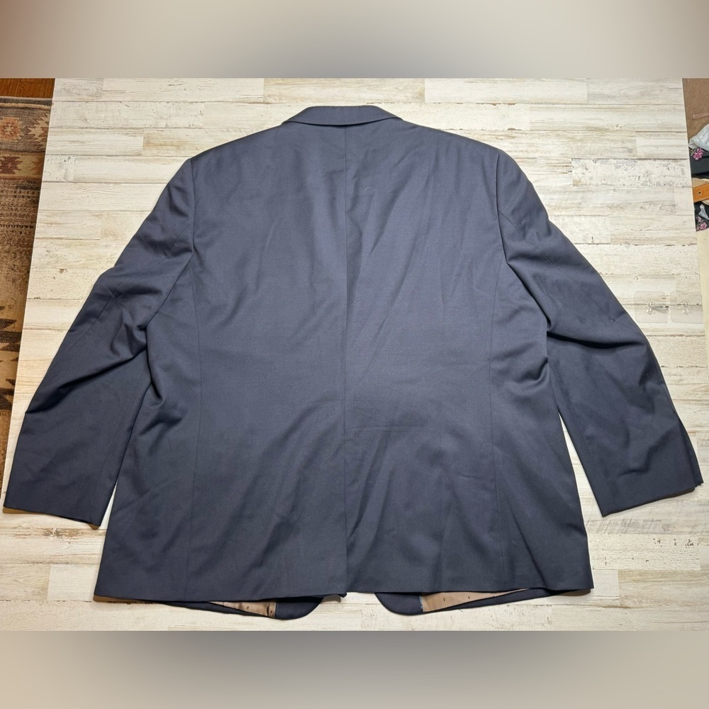 Joseph & Feiss Gold 54R Navy Blue 100% Wool Gold Button Blazer Jacket Sport Coat - Picture 6 of 11